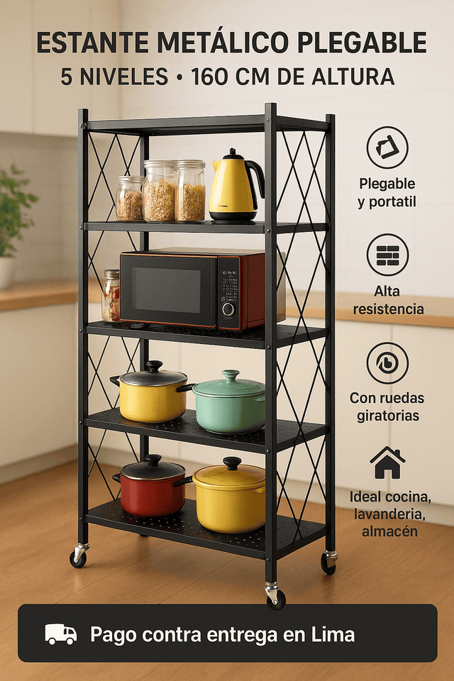 ESTANTE METALICO PLEGABLE 160 CM PREMIUM