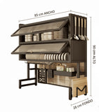 ORGANIZADOR Y ESCURRIDOR DE PLATOS DE 3 NIVELES CON DOBLE TAPA DE 85 CM