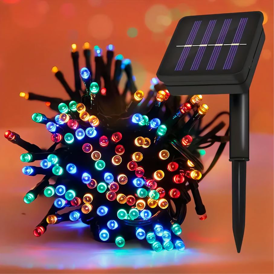 LUCES NAVIDEÑAS CON PANEL SOLAR