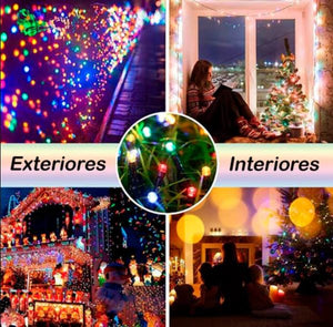 LUCES NAVIDEÑAS CON PANEL SOLAR